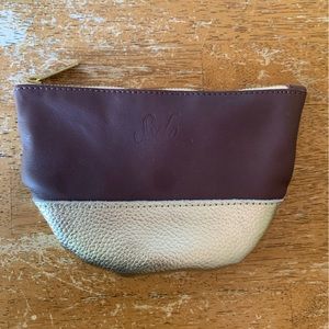Medium Moon Clutch in Mahogany Sheepskin Leather